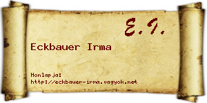 Eckbauer Irma névjegykártya